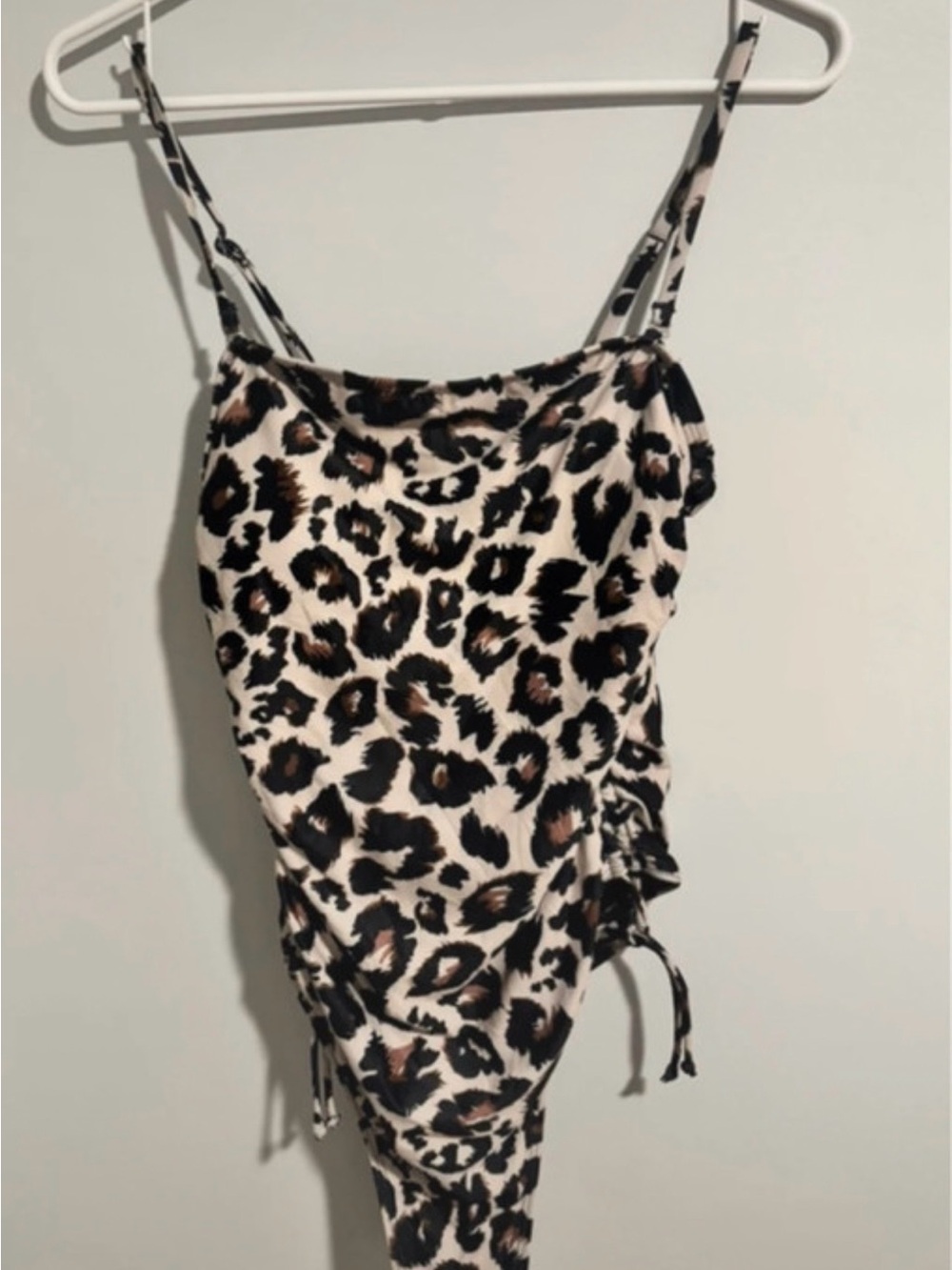 Younique Leopard Print One-Piece Swimsuit - Black, Brown, Cream
